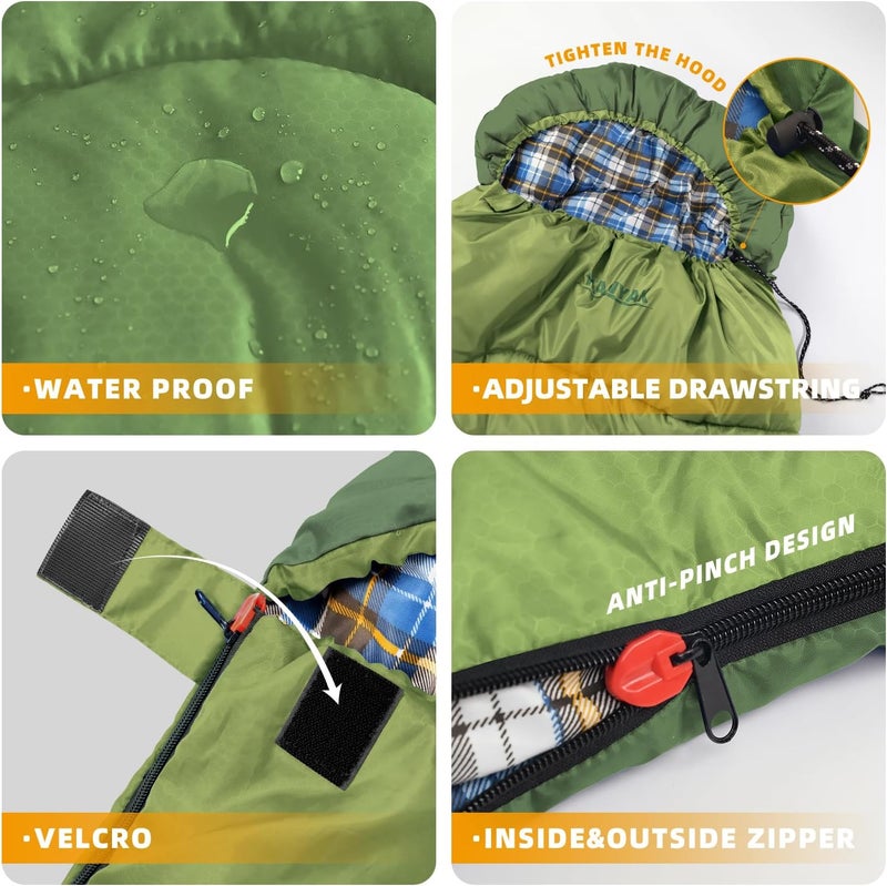 Kanyak Camping Sleeping Bag, 32℉ Sleeping Bags for Adults Kids Teens Cold Weather Warm Sleeping Bag Winter for 3-4 Season Camping, Camping Gear Equipment, Traveling, and Outdoors - Image 3